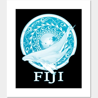 Humpack Whales Shield of Fiji Posters and Art